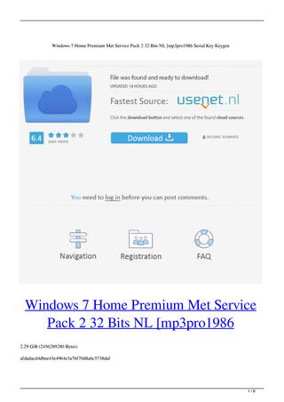 Serial Windows 7 Home Premium 32